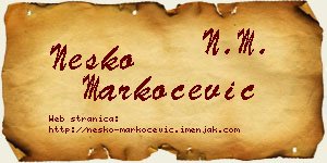 Neško Markočević vizit kartica